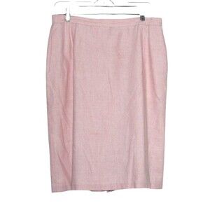 Vintage Brian David Skirt Straight Woven Pink Lined K Length Pocket Waist 31"
